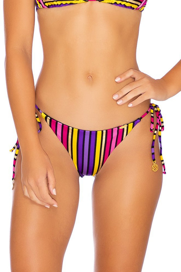 Luli Fama Party Animal Wavey ruched back brazilian tie side bottom
